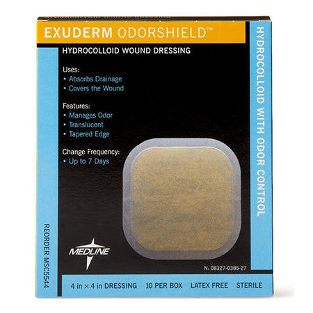 Medline Exuderm Odorshield Hydrocolloid Dressing, 4" x 4" (MSC5544)