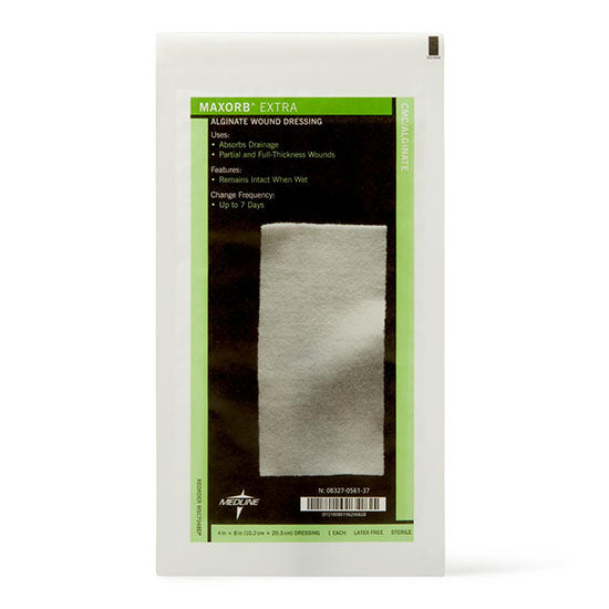 Medline Maxorb Extra CMC / Alginate Dressing, 4" x 8" (MSC7048EP)