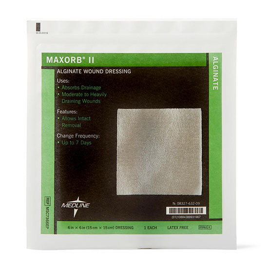 Medline Maxorb II Alginate Dressing, 6" x 6" (MSC7366EP)