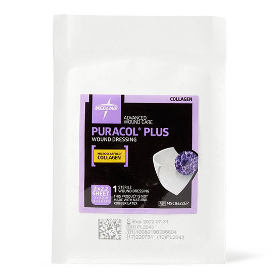 Medline Puracol Plus Collagen Wound Dressing, 2" x 2.25" (MSC8622EP)