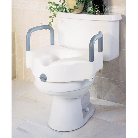 Medline Locking Raised Toilet Seat with Arms (G30270A)