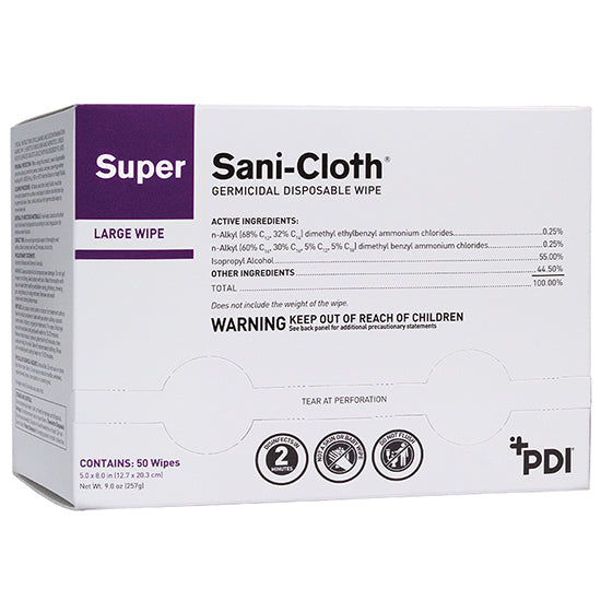 PDI Super Sani-Cloth Germicidal Disposable Wipe, Large Individual Packet (H04082)