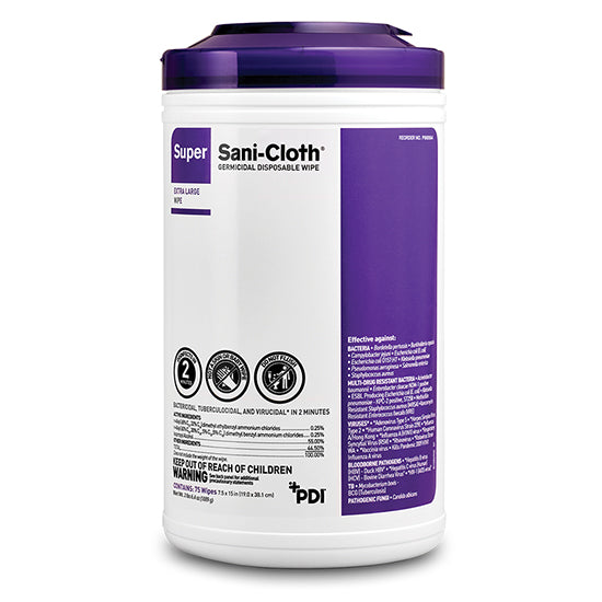 PDI Super Sani-Cloth Germicidal Disposable Wipe, X-Large Canister (P86984)
