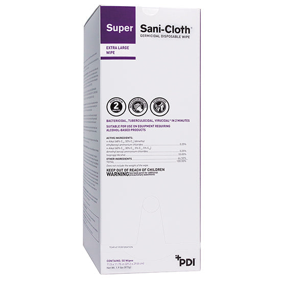 PDI Super Sani-Cloth Germicidal Disposable Wipe, X-Large Individual Packet (U87295)