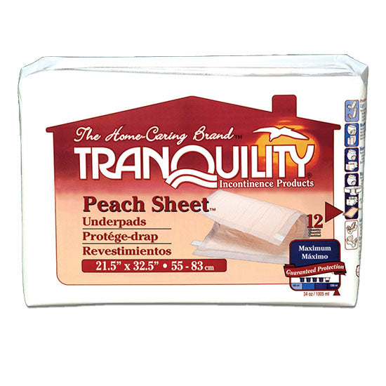 Tranquility Peach Sheet Underpad 21-1/2" x 32-1/2" (2074)