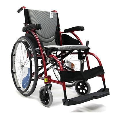 Karman S-Ergo 105 16" Ergonomic Wheelchair w/Fixed Footrest in Red