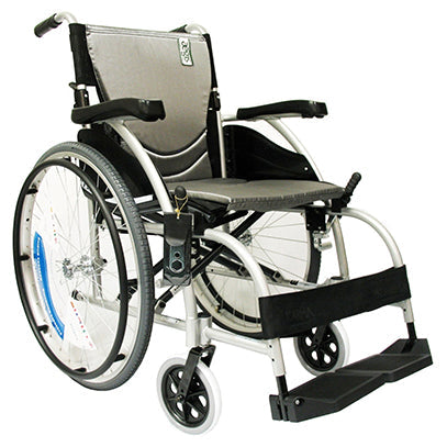 Karman S-Ergo 105 16" Ergonomic Wheelchair w/Fixed Footrest in Silver