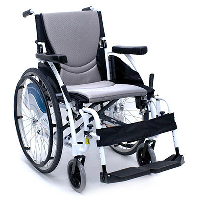 Karman S-Ergo 115 18" Ultra Lightweight Ergonomic Wheelchair w/Swing Away Footrest in Alpine White