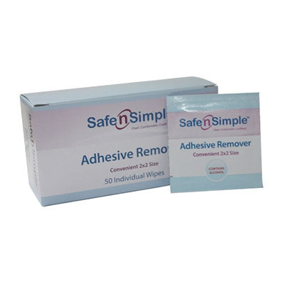 Safe n Simple Adhesive Remover Wipe, Alcohol, Individual Packet (SNS00650)