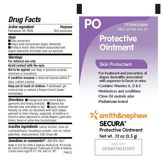 Smith & Nephew Secura Protective Ointment, 3g Packet (59434800)