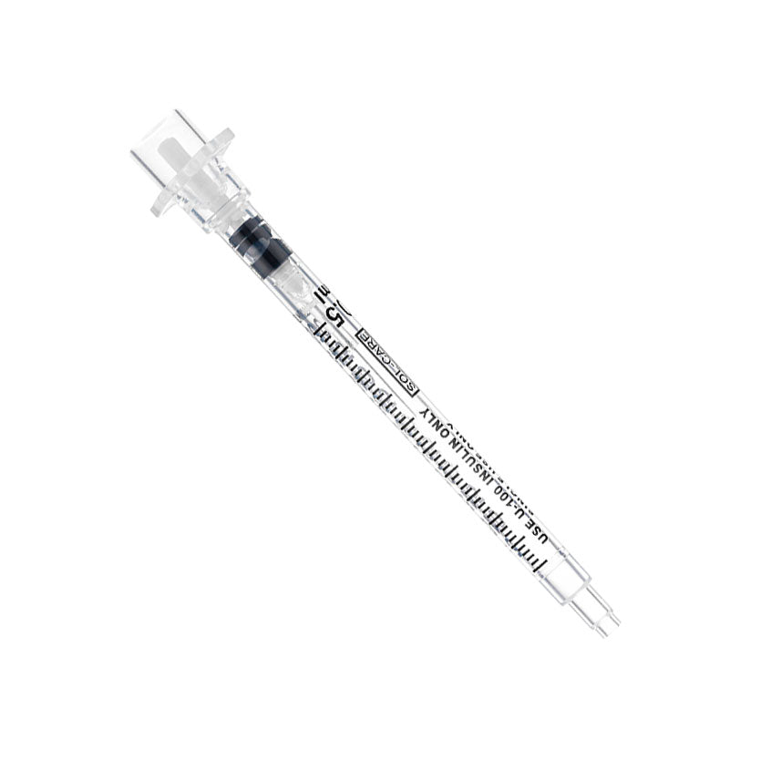 Sol Millennium SOL-CARE 0.5ml Insulin Safety Syringe w/Fixed Needle 29G x 1/2" (100002IM)