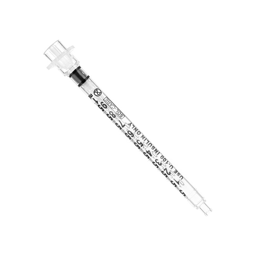 Sol Millennium SOL-CARE 1ml Insulin Safety Syringe w/Fixed Needle 30G x 1/2" (100081IM)