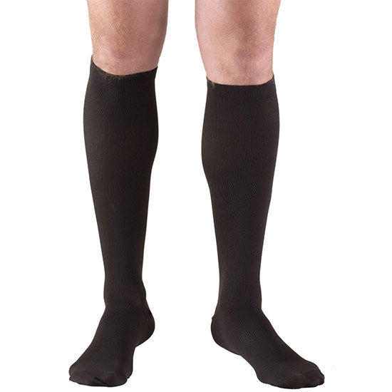 Surgical Appliance Truform Men's Dress Knee High Support Sock, 30-40 mmHg, Black, Medium (1954BL-M)