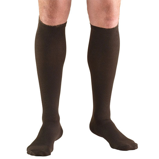 Surgical Appliance Truform Men's Dress Knee High Support Sock, 30-40 mmHg, Brown, Small (1954BN-S)