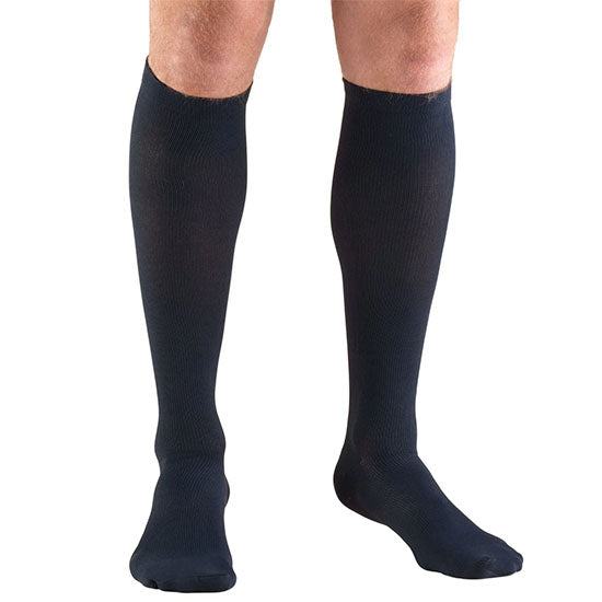 Surgical Appliance Truform Men's Dress Knee High Support Sock, 30-40 mmHg, Navy, Large (1954NV-L)