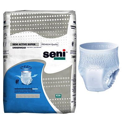 TZMO Seni Active Super Pull-On Underwear, Moderate to Heavy Absorbency, Large (S-LA18-AS1)