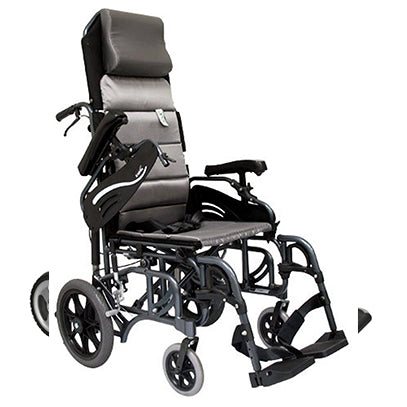 Karman VIP515 16" Tilt in Space Reclining Transport Wheelchair w/Elevating Legrest