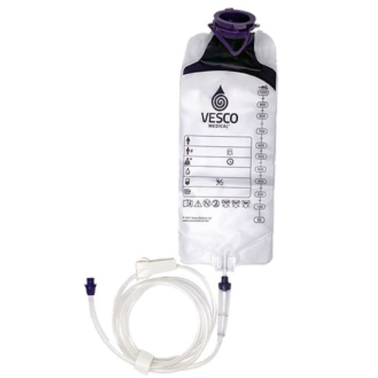 Vesco Medical 1000mL TOP FILL Bag Set (PVC) with ENFit, Non-Transition Set (VED-046)