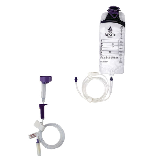 Vesco Medical 500mL Top Fill Gravity Feed Set (PVC) with ENFit (VED-042)