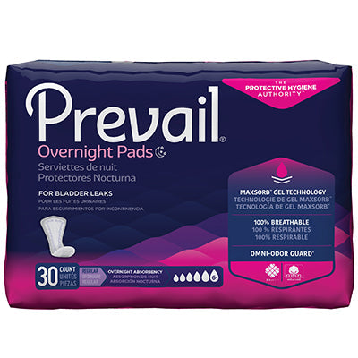 Prevail Bladder Control Pads, Overnight Absorbency, 16" (PVX-120)