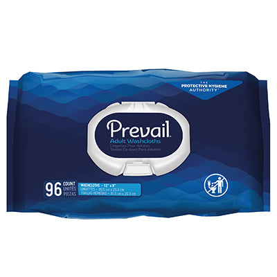 Prevail Adult Washcloth Soft Pack with Press-n-Pull Lid, 12" x 8" (WW-720)